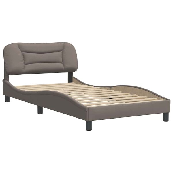 vidaXL Cadre de lit sans matelas Hvar taupe 100x200 cm tissu
