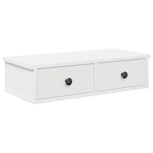 vidaXL &Eacute;tag&egrave;re murale avec tiroirs blanc 60x28x15 cm bois d'ing&eacute;nierie