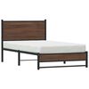 vidaXL Cadre de lit en m&eacute;tal sans matelas ch&ecirc;ne marron 100x200 cm
