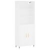 vidaXL Buffet haut Blanc 69,5x34x180 cm Bois d'ing&eacute;nierie