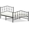 vidaXL Cadre de lit m&eacute;tal sans matelas avec pied de lit noir 107x203cm
