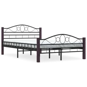 vidaXL Cadre de lit sans matelas noir m&eacute;tal 120x200 cm