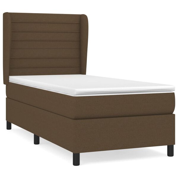 vidaXL Sommier &agrave; lattes de lit avec matelas Marron fonc&eacute; 100x200 cm
