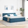 vidaXL Lit de Rangement avec matelas Bleu fonc&eacute; 180 x 200 cm Velours