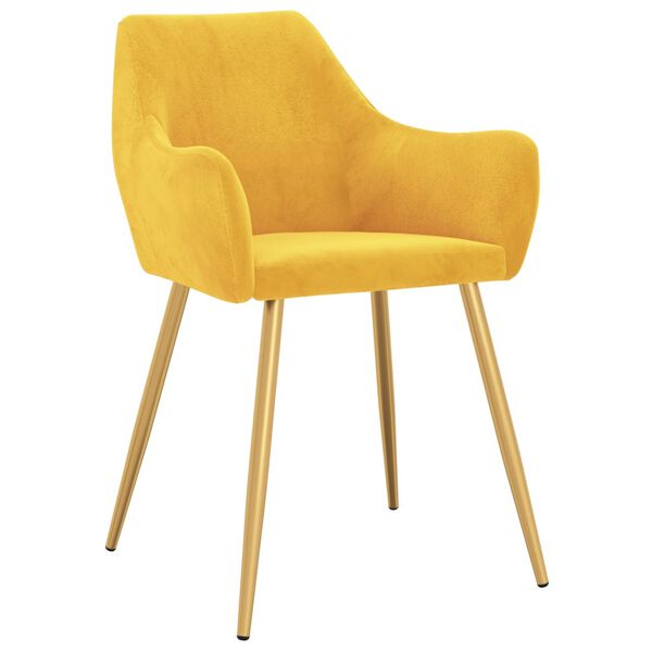 vidaXL Chaises &agrave; manger lot de 2 Jaune Velours