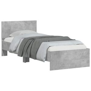 vidaXL Cadre de lit avec t&ecirc;te de lit Gris b&eacute;ton 80 x 200 cm