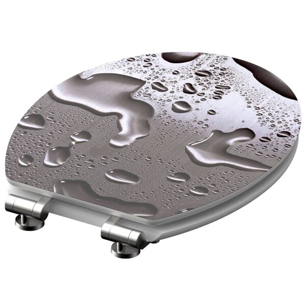 SCH&Uuml;TTE Si&egrave;ge de toilette avec fermeture en douceur GREY STEEL MDF