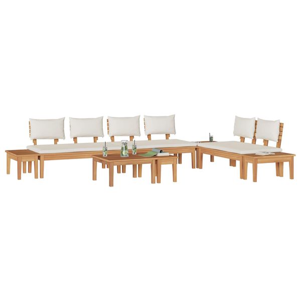 vidaXL Ensemble de canap&eacute; de jardin 5 pcs Marron et Cr&egrave;me