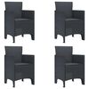 vidaXL Chaise de jardin 4 pc Anthracite Polypropyl&egrave;ne