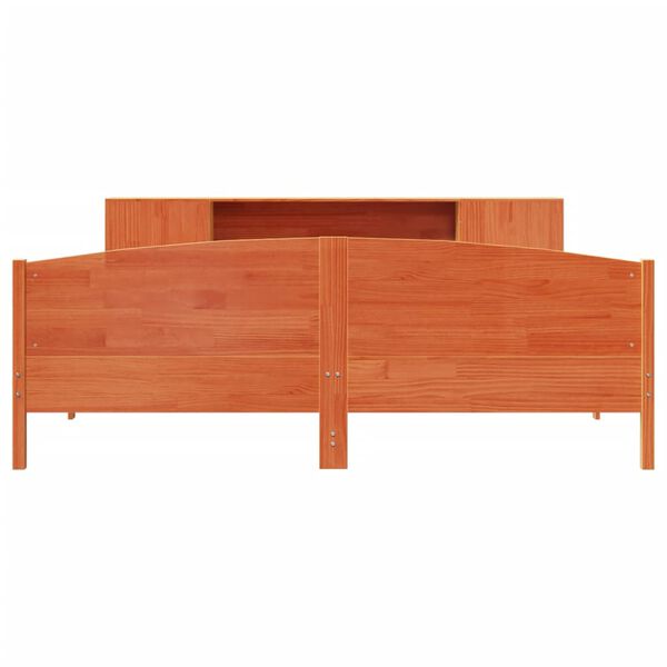 vidaXL Lit biblioth&egrave;que sans matelas cire marron 180x200 cm pin massif