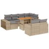 vidaXL Salon de jardin 11 pcs avec coussins beige r&eacute;sine tress&eacute;e