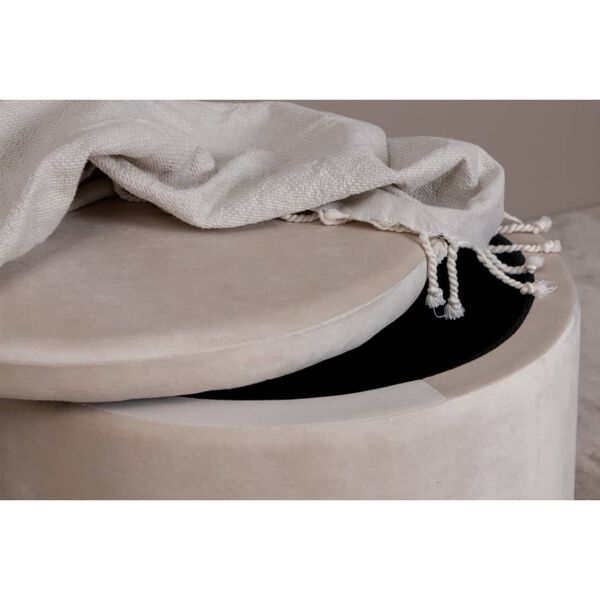 Venture Home Pouf Dunken 51x51x43 cm Velours Beige