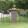 vidaXL Ensemble de bar de jardin 3 pcs et coussins Résine tressée Gris