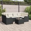 vidaXL Ensemble de canap&eacute; de jardin avec coussin 7 pcs Noir et Cr&egrave;me