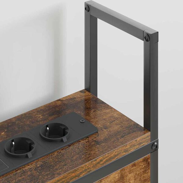 vidaXL Headboard de Rangement avec Station de Charge Ch&ecirc;ne fum&eacute; 120 cm