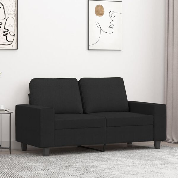 vidaXL Canap&eacute; &agrave; 2 places Noir 120 cm Tissu