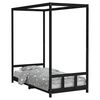 vidaXL Cadre de lit pour enfants noir 90x190 cm bois de pin massif