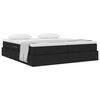 vidaXL Lit avec rangement et matelas Noir 200 x 200 cm Polyester