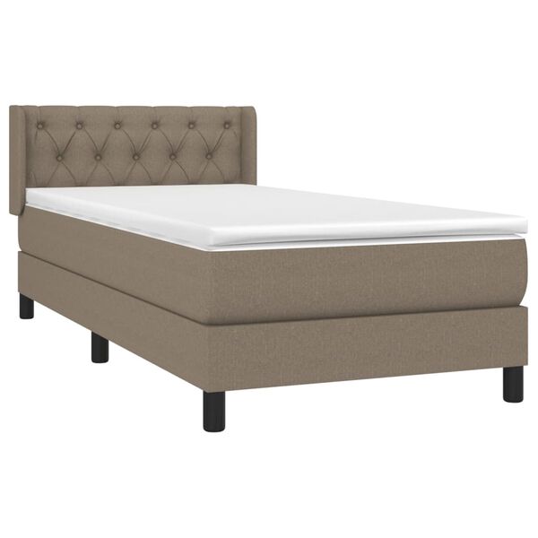 vidaXL Sommier &agrave; lattes de lit avec matelas Taupe 80x200 cm Tissu