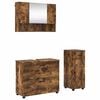 vidaXL Ensemble de mobilier de salle de bain 3 pi&egrave;ces Ch&ecirc;ne fum&eacute;