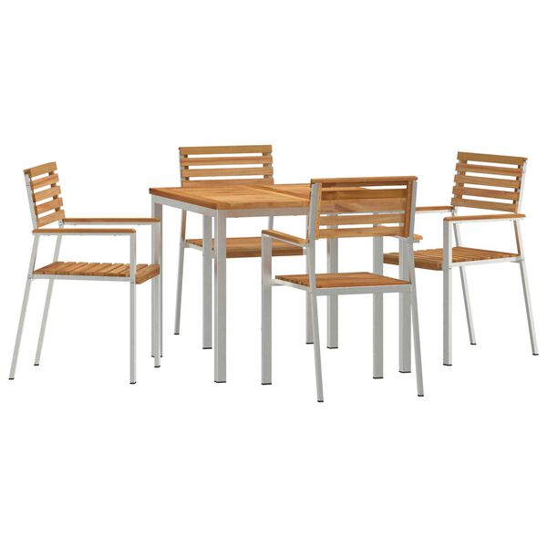 vidaXL Ensemble de salle &agrave; manger pour jardin 5 pcs Marron