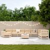 vidaXL Salon de jardin 10 pcs bois de pin massif