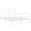 vidaXL Cadre de lit m&eacute;tal sans matelas et pied de lit blanc 137x190 cm
