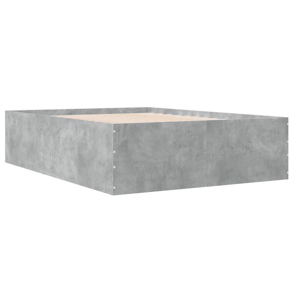 vidaXL Cadre de lit sans matelas gris b&eacute;ton 140x190 cm