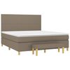 vidaXL Sommier &agrave; lattes de lit avec matelas Taupe 160x200 cm Tissu