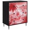 vidaXL Commode AACHEN Imprim&eacute; palmier rose 66 x 36,5 x 76 cm
