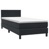 vidaXL Sommier &agrave; lattes de lit avec matelas noir 80x220 cm velours