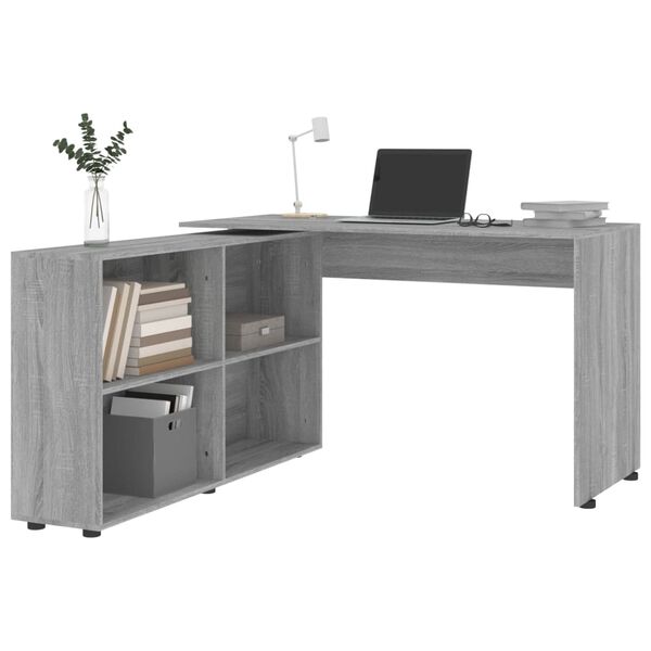 vidaXL Bureau d'angle Sonoma gris Bois d'ing&eacute;nierie