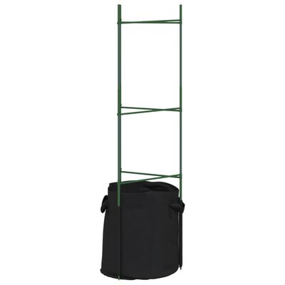 vidaXL Cage à tomates avec sac à plantes 2 pcs 116 cm acier et PP