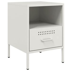 vidaXL Table de chevet blanc 36x39x50,5 cm acier