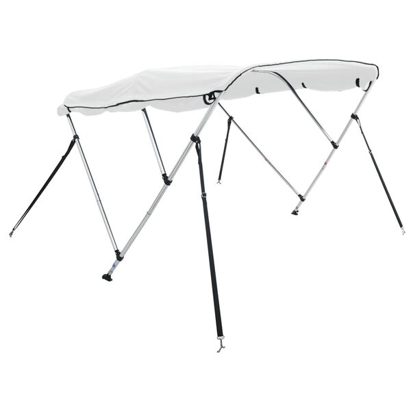 vidaXL Toit bimini &agrave; 3 arceaux parois lat&eacute;rales 183x(137-152)x137 cm