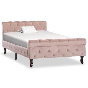 vidaXL Cadre de lit sans matelas Rose Velours 100x200 cm