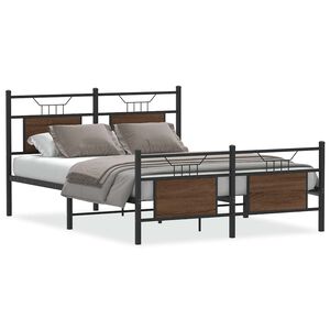 vidaXL Cadre de lit sans matelas ch&ecirc;ne marron 137x190 cm