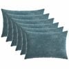 vidaXL Housse de coussin 6 pc HEERLEN Bleu 30 x 50 cm Tissu Chenille