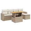 vidaXL Salon de jardin avec coussins 6 pcs beige r&eacute;sine tress&eacute;e