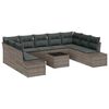 vidaXL Ensemble de canap&eacute; de jardin 10 pc Gris polyrotin