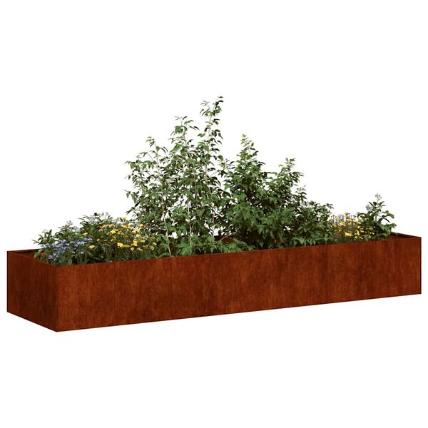 vidaXL Jardini&egrave;re rouill&eacute; 280x80x40 cm acier inoxydable
