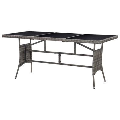 vidaXL Table de jardin Gris 170x80x74 cm Résine tressée