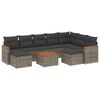 vidaXL Salon de jardin avec coussins 10 pcs gris r&eacute;sine tress&eacute;e