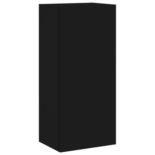 vidaXL Meuble TV mural noir 40,5x30x90 cm bois d'ing&eacute;nierie