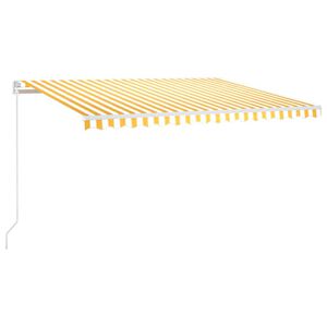 vidaXL Auvent manuel r&eacute;tractable 450x300 cm Jaune et blanc