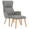 vidaXL Chaise de relaxation avec tabouret Gris clair Velours