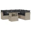 vidaXL Salon de jardin avec coussins 7 pcs gris clair r&eacute;sine tress&eacute;e
