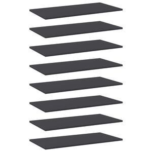 vidaXL Panneaux de biblioth&egrave;que 8 pcs Gris 80x40x1,5 cm Agglom&eacute;r&eacute;