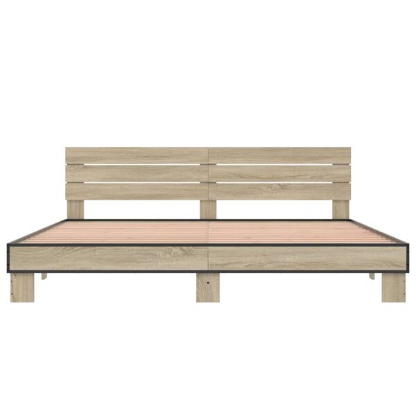vidaXL Cadre de lit sans matelas ch&ecirc;ne sonoma 200x200 cm