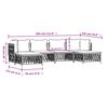 vidaXL Salon de jardin avec coussins 6 pcs blanc acier